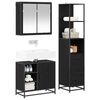 vidaXL Bathroom Furniture Set 3 pcs Black Oak Engineered Wood