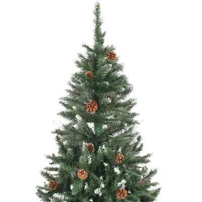 vidaXL Artificial Christmas Tree with Pine Cones and White Glitter 82.7"