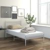 vidaXL Bed Frame White Powder-coated metal Single Durable Bed Frame