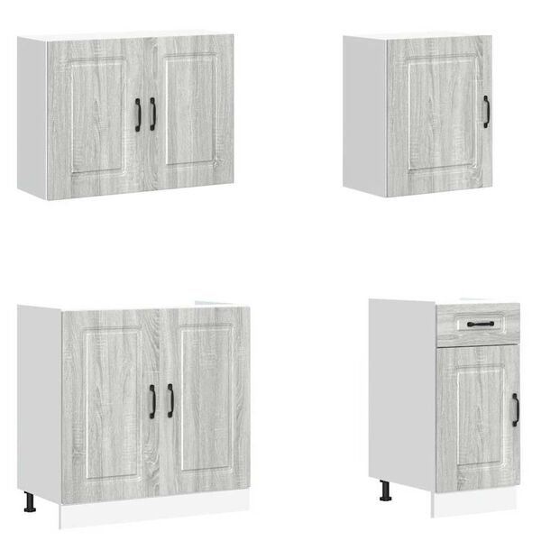 vidaXL Kitchen Cabinet Set Gray Sonoma Engineered wood Large