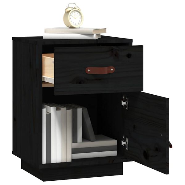 vidaXL Bedside Cabinet Black