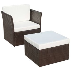 vidaXL Outdoor Furniture Sets Brown Powder-coated steel Medium Durable