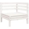 vidaXL Garden Sofa White Solid pine wood Three-seater Modular