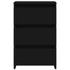 vidaXL Bed Cabinet Set of 2 Black Engineered wood Medium Bed Cabinet
