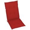 vidaXL Patio Chair Set of 6 Teak and Red Solid Teak Wood and Fabric