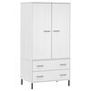 vidaXL Wardrobe White Solid Pine Wood Compact Wardrobe Rectangular