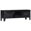 vidaXL Tv Cabinet Black Solid mango wood Medium Tv Cabinet Rectangular