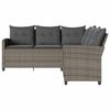 vidaXL Couch Sofa Grey PE rattan Five Seater Removable Covers
