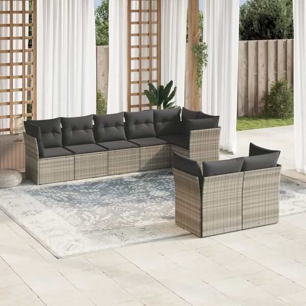 vidaXL Garden Sofa Set Light Grey, Dark Grey