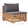vidaXL 9 Piece Patio Lounge Set with Dark Gray Cushion Solid Teak Wood