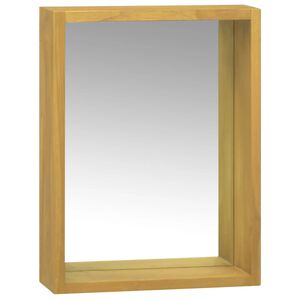 vidaXL Mirror Cabinet Natural Solid teak wood, glass Medium