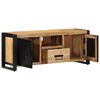 vidaXL TV Cabinet Black and brown Solid rough mango wood, iron Medium