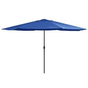 vidaXL Garden Parasol Azure Blue 100% polyester, metal Large Collapsible