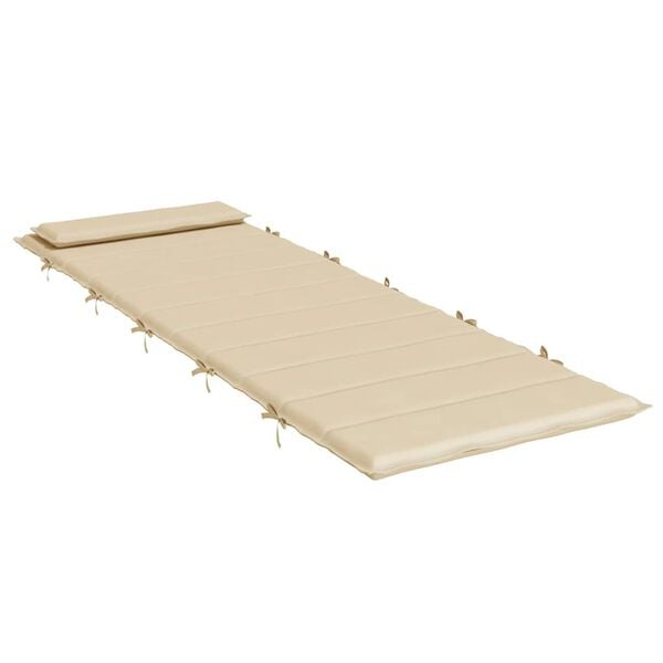 vidaXL Sun Lounger Cushion Beige Oxford fabric 70.9" x 23.6" x 1.6