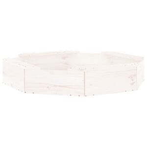 vidaXL Sandbox White Solid Pine Wood Medium Seats Many Sandbox