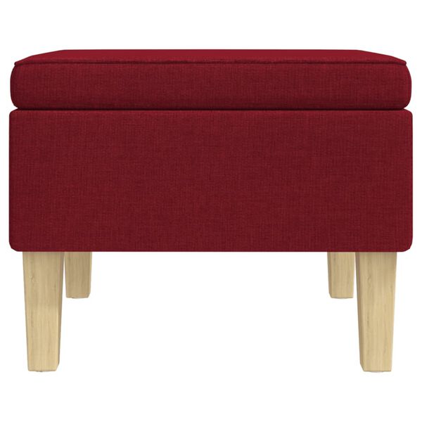 vidaXL Stool Wine Red Fabric (100% polyester), rubber wood