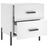vidaXL Bedside Cabinet Set of 2 White Engineered Wood, Iron
