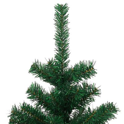 vidaXL Swirl Christmas Tree with Stand and LEDs Green 6 ft PVC