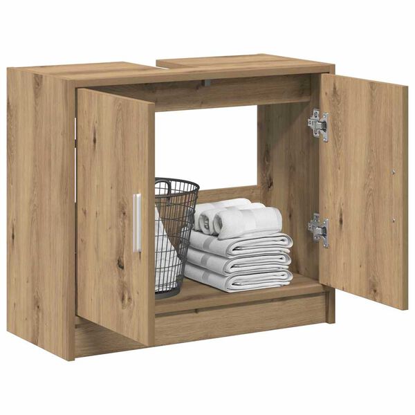 vidaXL Bathroom Cabinet with Door Artisan Oak 24.80 x 11.42 x 21.65 in
