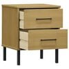 vidaXL Bedside Cabinet Brown Solid pine wood Standard Bedside Cabinet