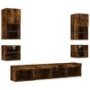 vidaXL 8 Piece TV Wall Units with LED Smoked Oak Engineered Wood