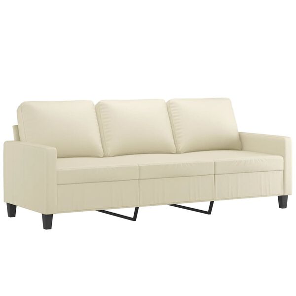 vidaXL 3-seater Sofa Cream