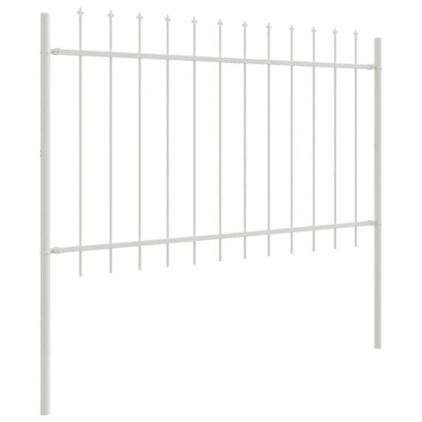 vidaXL Garden Fence 5 pcs White 27.89 x 3.94 ft Powder-coated Steel