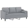 vidaXL 3-seater Sofa Light Grey Polyester 3-Seater Removable Covers