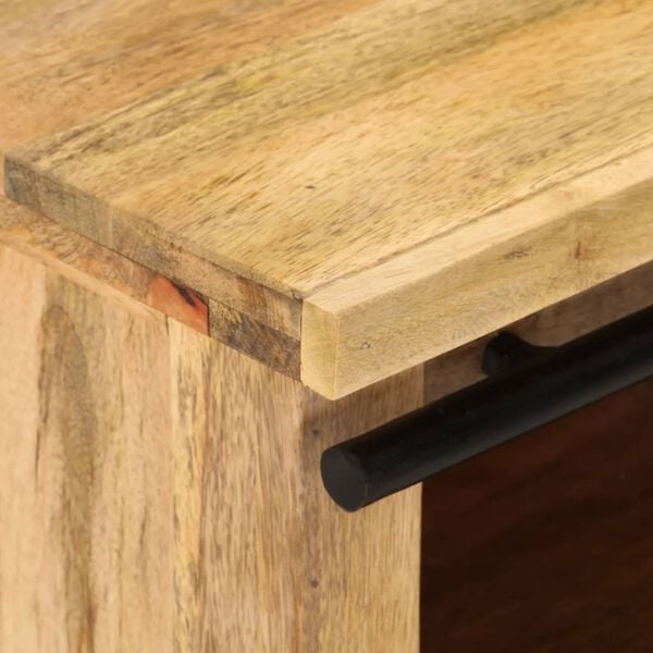 vidaXL TV Cabinet Natural Mango Wood Solid Mango Wood Sliding Components