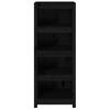 vidaXL Book Cabinet Black Solid Pine Wood Medium Book Cabinet