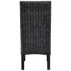 vidaXL Dining Chairs 2 pcs Black Kubu Rattan and Mahogany Wood