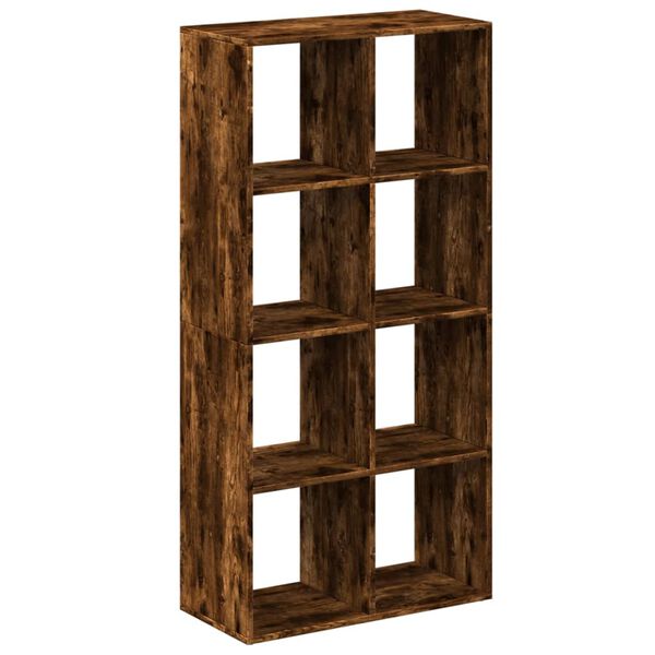 vidaXL Room Divider Bookcase Smoked Oak Engineered Wood Medium