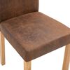 vidaXL Dining Chair Set of 4 Brown Faux Suede, Wood Standard Sturdy