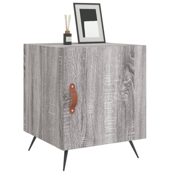 vidaXL Bedside Cabinet Set of 2 Grey Sonoma