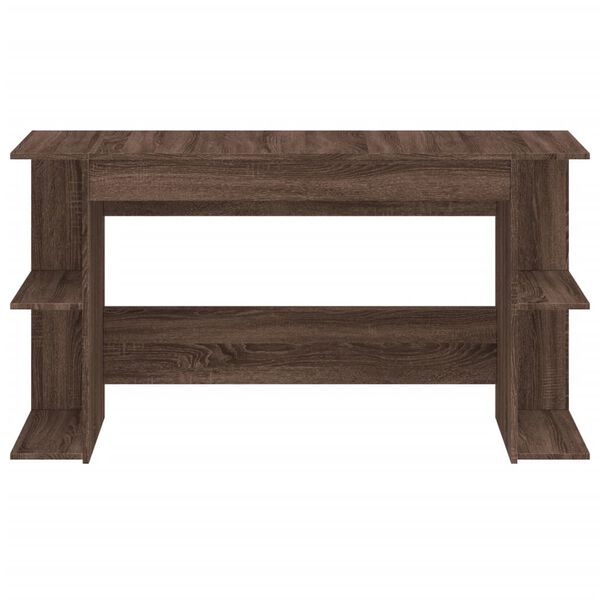 vidaXL Desk Brown Oak Engineered Wood Medium Computer Desk Rectangular