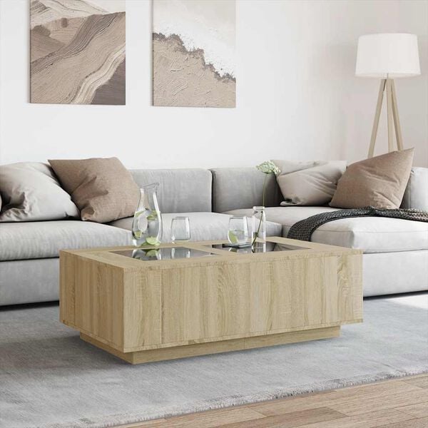 vidaXL Coffee Table Sonoma oak Engineered wood 45.7 x 27.2 x 15.7 in