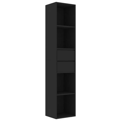 vidaXL Book Cabinet Black 14.2"x11.8"x67.3" Chipboard