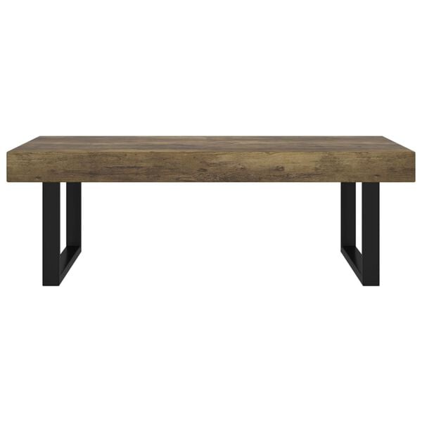 vidaXL Coffee Table Dark Brown and Black 47.2x23.6x15.7" MDF and Iron