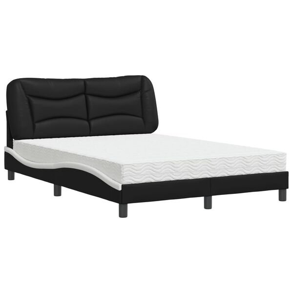 vidaXL Bed Black and White