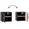 vidaXL Wall Cabinet Set of 2 Black Solid pine wood, engineered wood