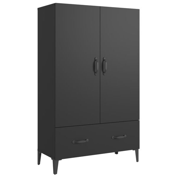 vidaXL Highboard Black Engineered Wood Large Highboard Rectangular