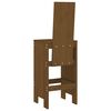 vidaXL Bar Stool Set of 2 Honey brown Solid pine wood Tall Footrest