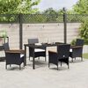 vidaXL Garden Dining Set with Cushion 5 pcs Black Poly Rattan
