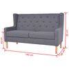 vidaXL Sofa Set Grey Polyester fabric, Wooden frame Large Durable