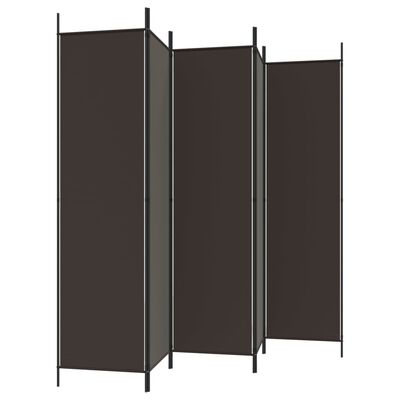 vidaXL 6-Panel Room Divider Brown 118.1"x78.7" Fabric