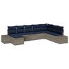 vidaXL Garden Sofa Set with Cushion 8 pcs Grey Poly Rattan