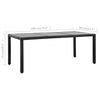 vidaXL Dining Set Black, Dark Grey PE rattan, Steel, Tempered Glass Large