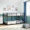 vidaXL Bunk Bed Black Steel, mesh fabric 42.1 x 79.9 in Bunk Bed