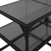 vidaXL Coffee Table Black Engineered wood, steel, glass Small