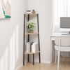 vidaXL Corner Shelf Light brown and black Engineered wood, steel Medium
